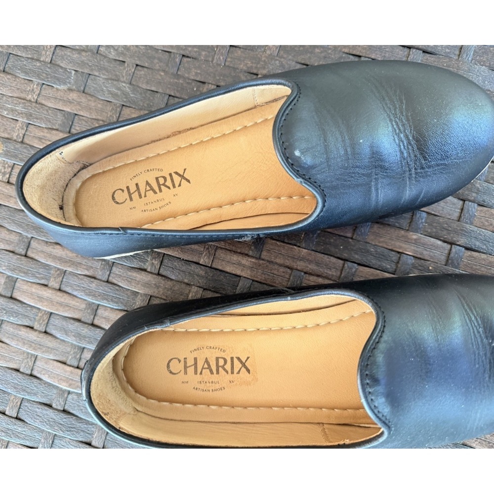 CHARIX Istanbul Handmade Leather Flats EU 37 Black - Picture 3 of 8